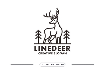 Deer Modern Line Logo