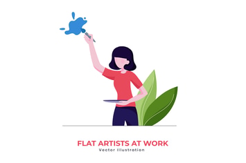 Flat artist vector illustration