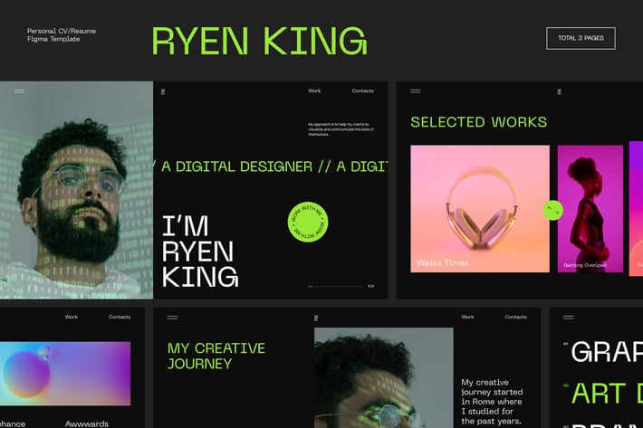 Ryen King - Personal CV/Resume Figma Template