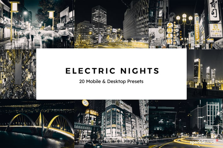 20 Electric Nights Lightroom Presets & LUTs
