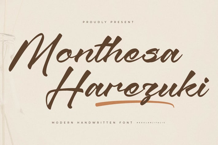 Monthesa Harezuki Modern Handwritten Font