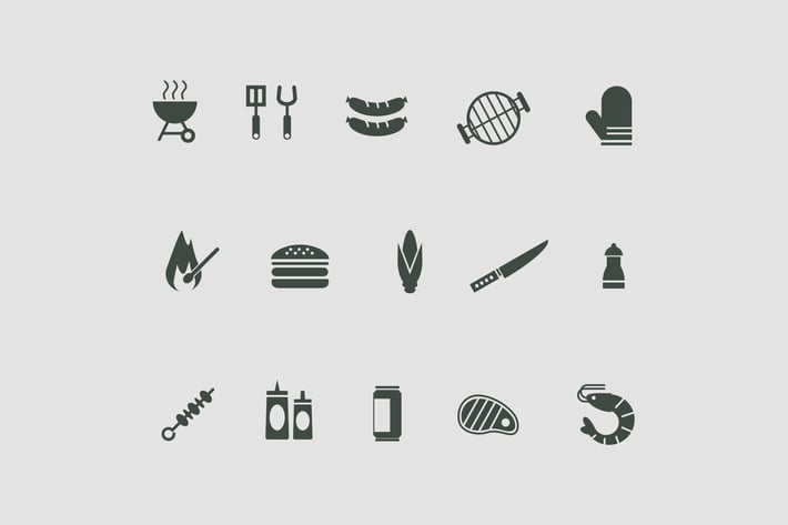 15 Grill and BBQ Icons