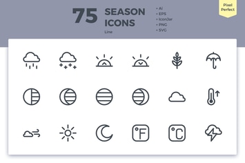 75 Season Icons (Line)