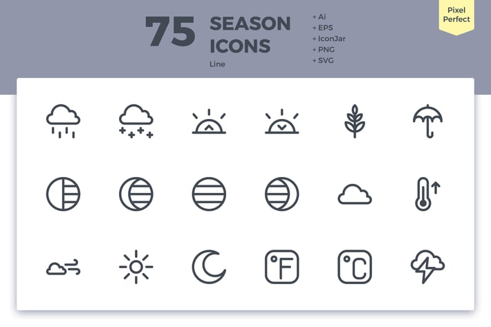75 Season Icons (Line)