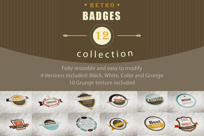 12 Retro and Vintage Badges