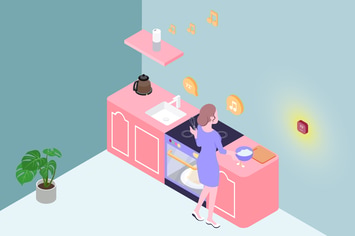 Smart Kitchen Isometric Illustration