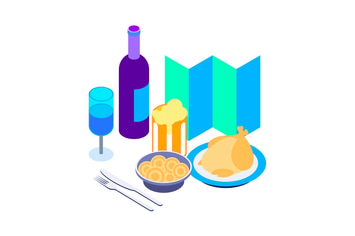 Restaurants Isometric Illustration