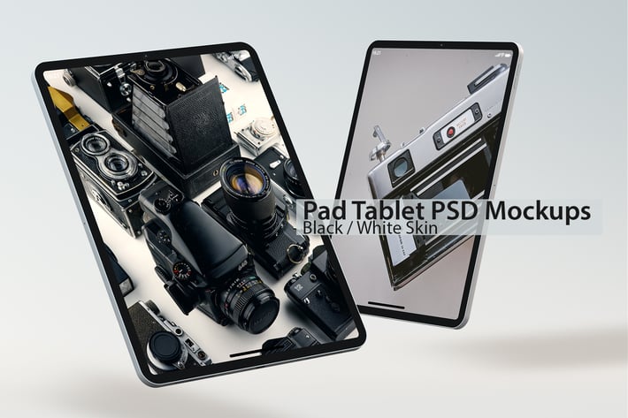 iPad White & Black Tablet PSD Mock-ups