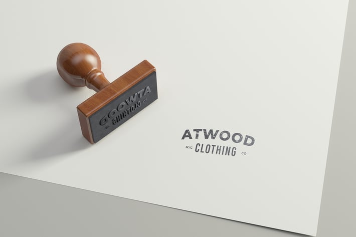 Rubber Stamp Logo Mockup - Rectangle Version