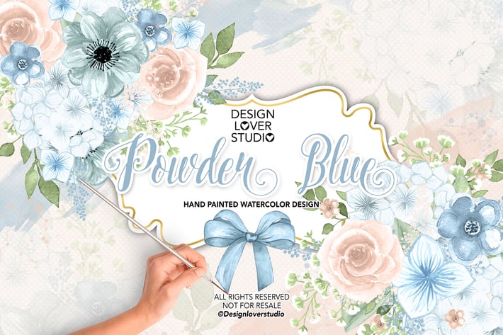 Watercolor POWDER BLUE design
