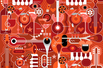 Music and Cocktail Party vector artwork