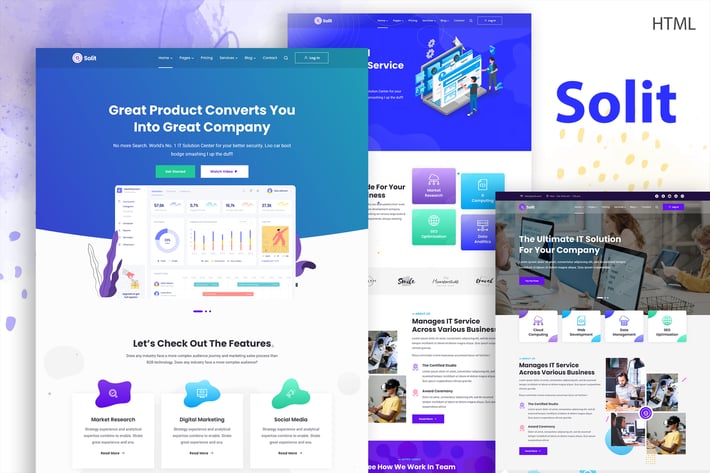 Solit - IT Startup, Business Agency HTML Template 