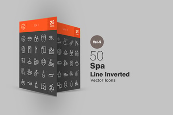 50 Spa Line Inverted Icons