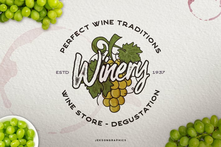 Winery Vintage Logo / Retro Wine Badge
