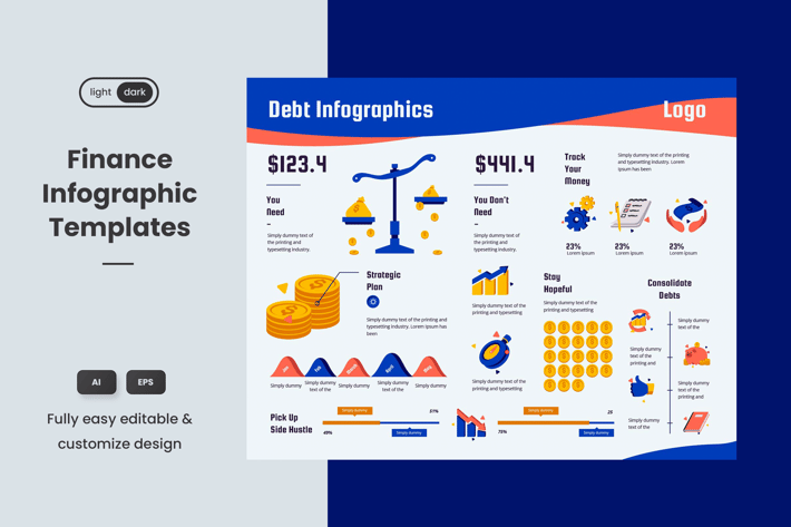 Cool Infographic Template for Finance & Business
