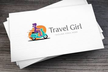 Travel Girl Logo Template