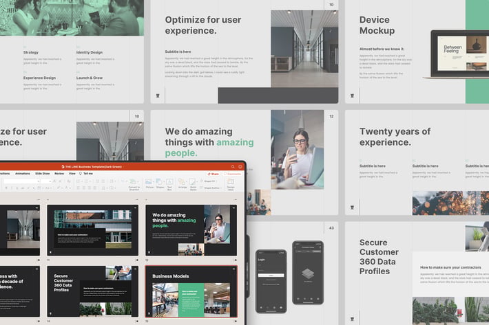 THE LINE Animated Business Template (PowerPoint)
