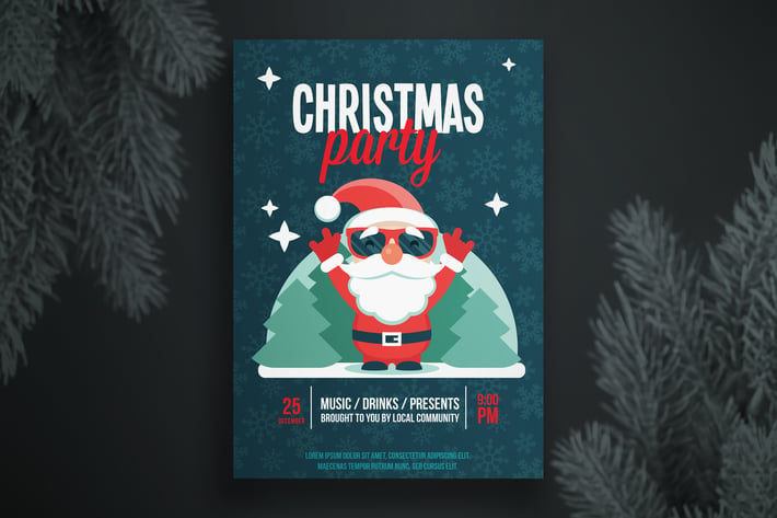 Christmas party flyer template