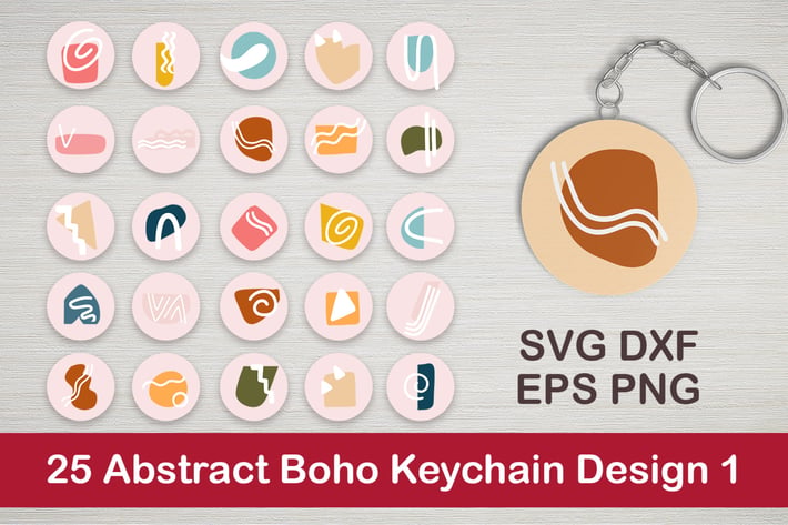 25 Abstract Boho Keychain Designs 1