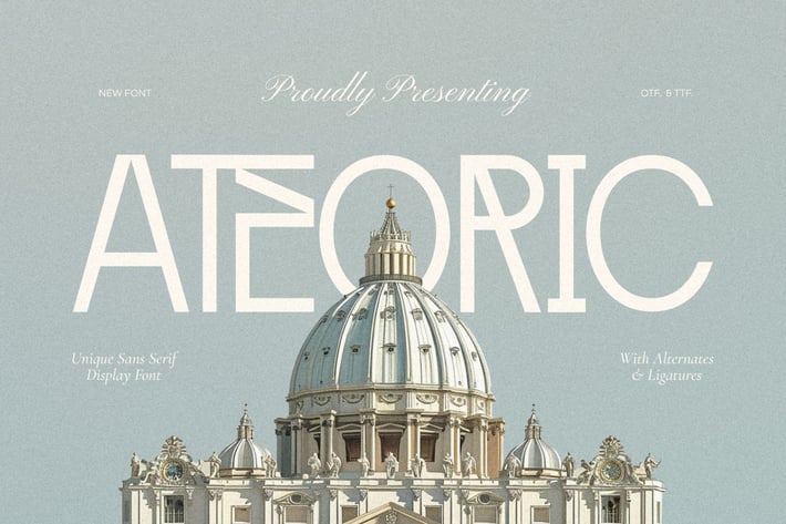 Ateoric - Edgy Grotesque Typeface