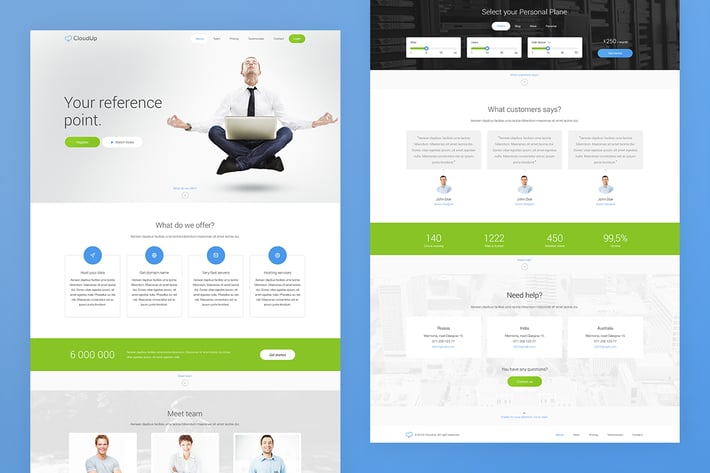 CloudUp — Landing Page PSD Template