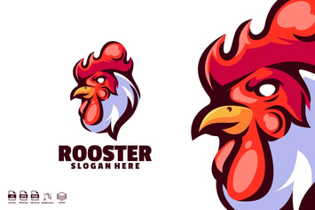 Rooster Mascot Logo template
