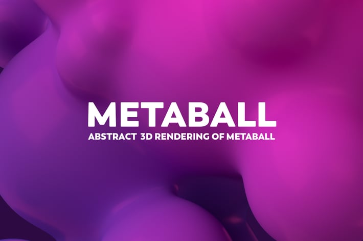 Abstract 3D Render Of Metaball - Pink And Purple
