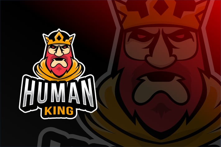 Human King Esport Logo Template