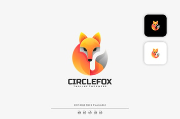 Circle Fox Gradient Colorful Logo