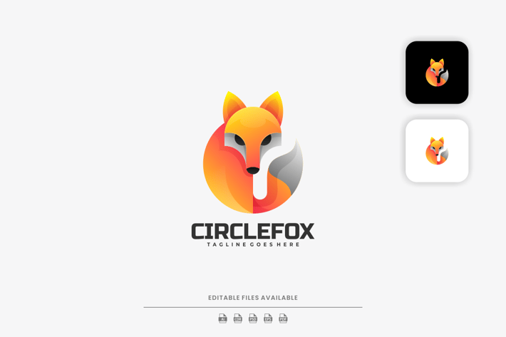 Circle Fox Gradient Colorful Logo