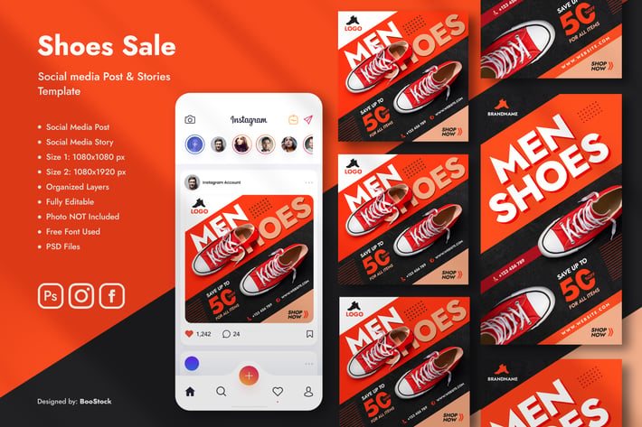 Men Shoes Social Media Template
