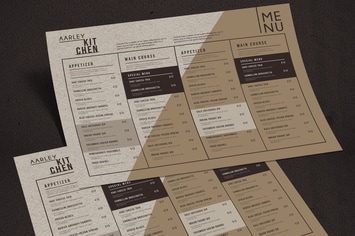 Simple Brown Menu Board