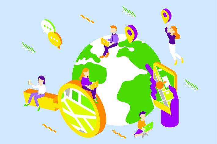 Find Us Isometric Illustration