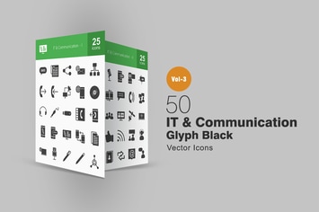 50 IT & Communication Glyph Icons