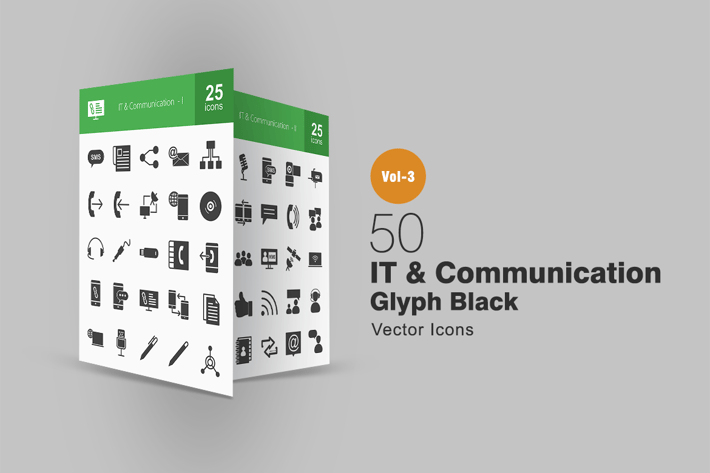 50 IT & Communication Glyph Icons