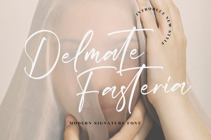 Delmate Fasteria Modern Signature Font