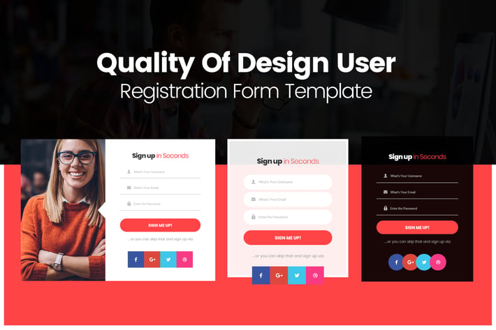 Quality Of Design User Registration Form Template 