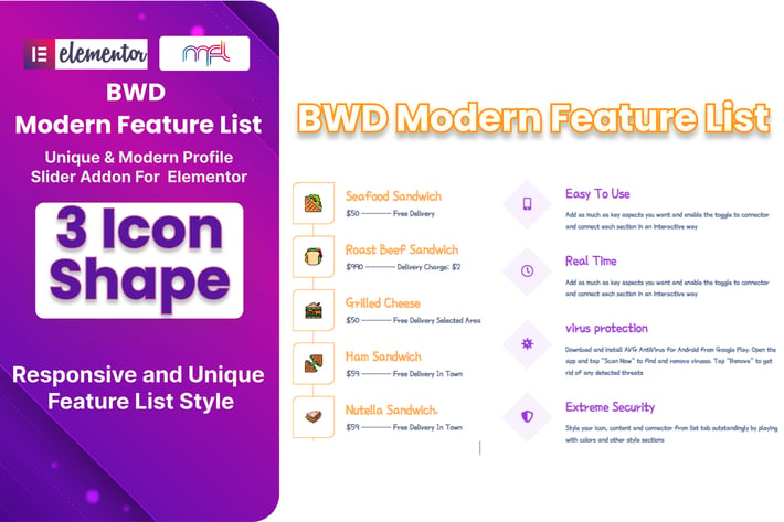 Modern Feature List Addon For Elementor