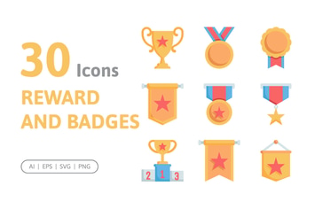 30 Reward and Badges Icons
