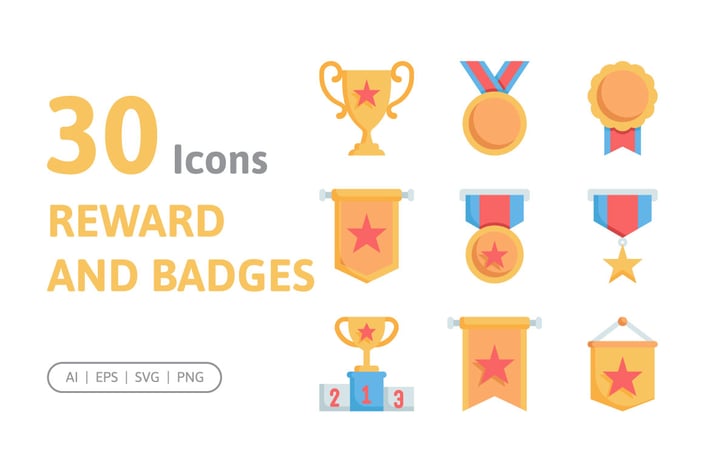 30 Reward and Badges Icons