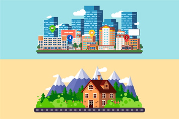 City and Forest Skyline