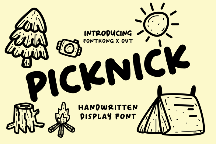 Picknick - A Handwritten Display Font