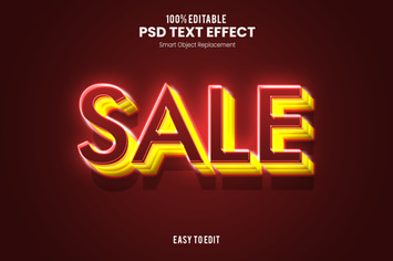 Sale - Neon PSD Text Effect