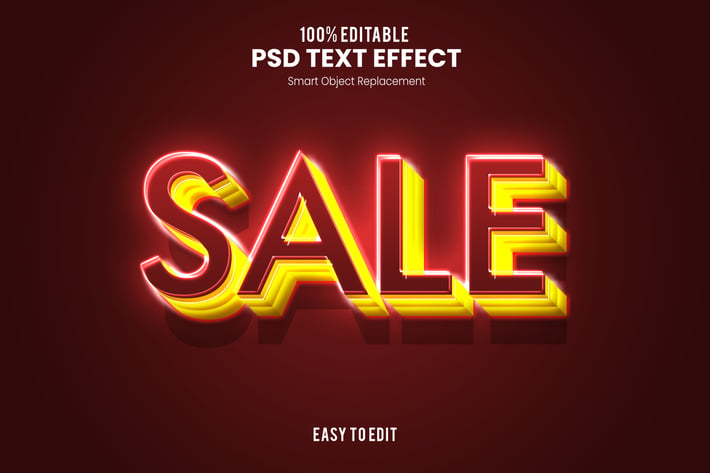 Sale - Neon PSD Text Effect