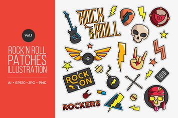 Rock And Roll Vector Patches Vol.1