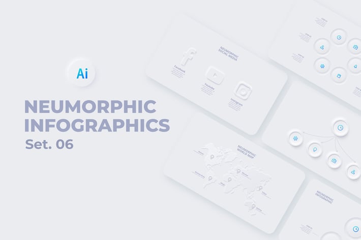 Neumorphic Infographics Set 06
