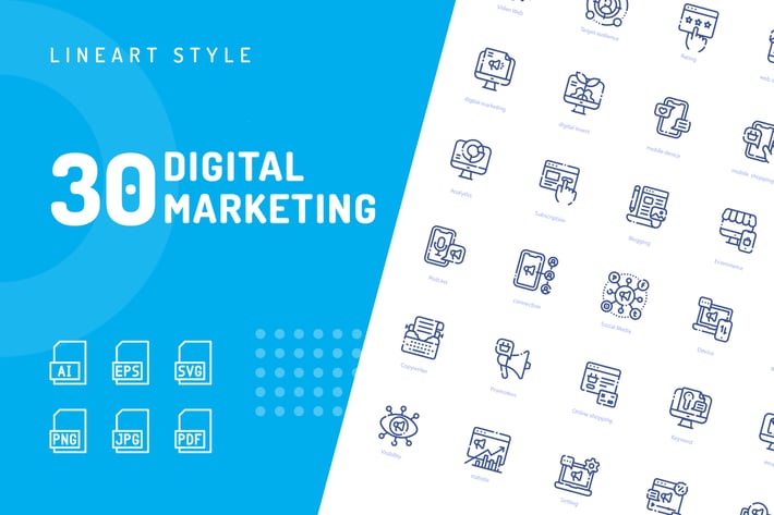 Digital Marketing Line Icons