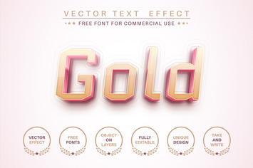Pink gold - editable text effect,  font style