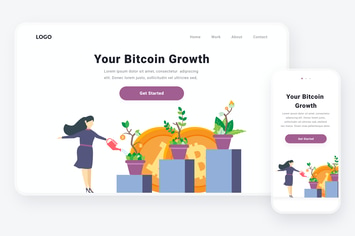 Bitcoin growth illustration