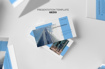 Qezio : Blue Gradient Color Tone Powerpoint